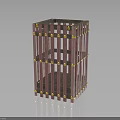 Sturdy Rectangular Frame Equipment with Brown Bars and Golden Decorative Connectors