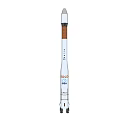 Tall White Space Rocket With Payload Fairing And Engine Components 3d model