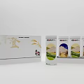 Traditional Grain Packaging for Household Supplies with Old Street Rice Products and Various Box Designs