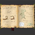 Vintage Open Book With Hand Drawn Illustrations Yellowed Pages Handwritten Notes And Decorative Edges