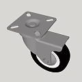Industrial Equipment Caster Wheel with Square Metal Mounting Plate and Durable Black Rubber Tire