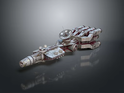 Futuristic Interstellar Spaceship With Modular Structure Antenna Arrays And Metallic Surface Design 3d model