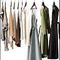 Stylish Clothing Display On Racks With Shoes Bags And Boxes
