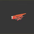 Vibrant Red Airplane Model With Detailed Wings And Shiny Fuselage
