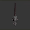 Game Movie Character 3D Model of Gray Rat with Red Eyes Pink Tail and Claws