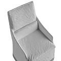 Light Gray Upholstered Single Chair With Armrests And Skirted Base Design 3d model