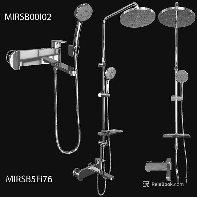 Modern Bathroom Shower Faucet Set With Handheld Sprayer And Rain Head 3d model 