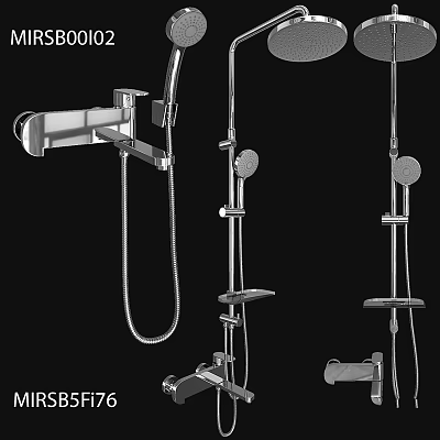 Modern Bathroom Shower Faucet Set With Handheld Sprayer And Rain Head 3d model