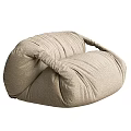 Cozy Gray Bean Bag Chair With Soft Fabric And Wrinkled Design