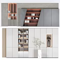 Modern Bookcase Design With Open Shelves LED Lighting And Minimalist White Finish