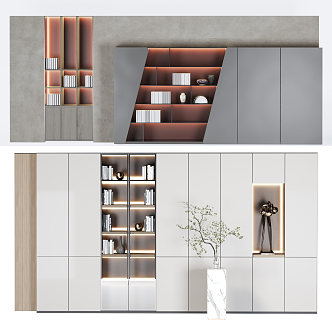 Modern Bookcase Bookshelf 3d model