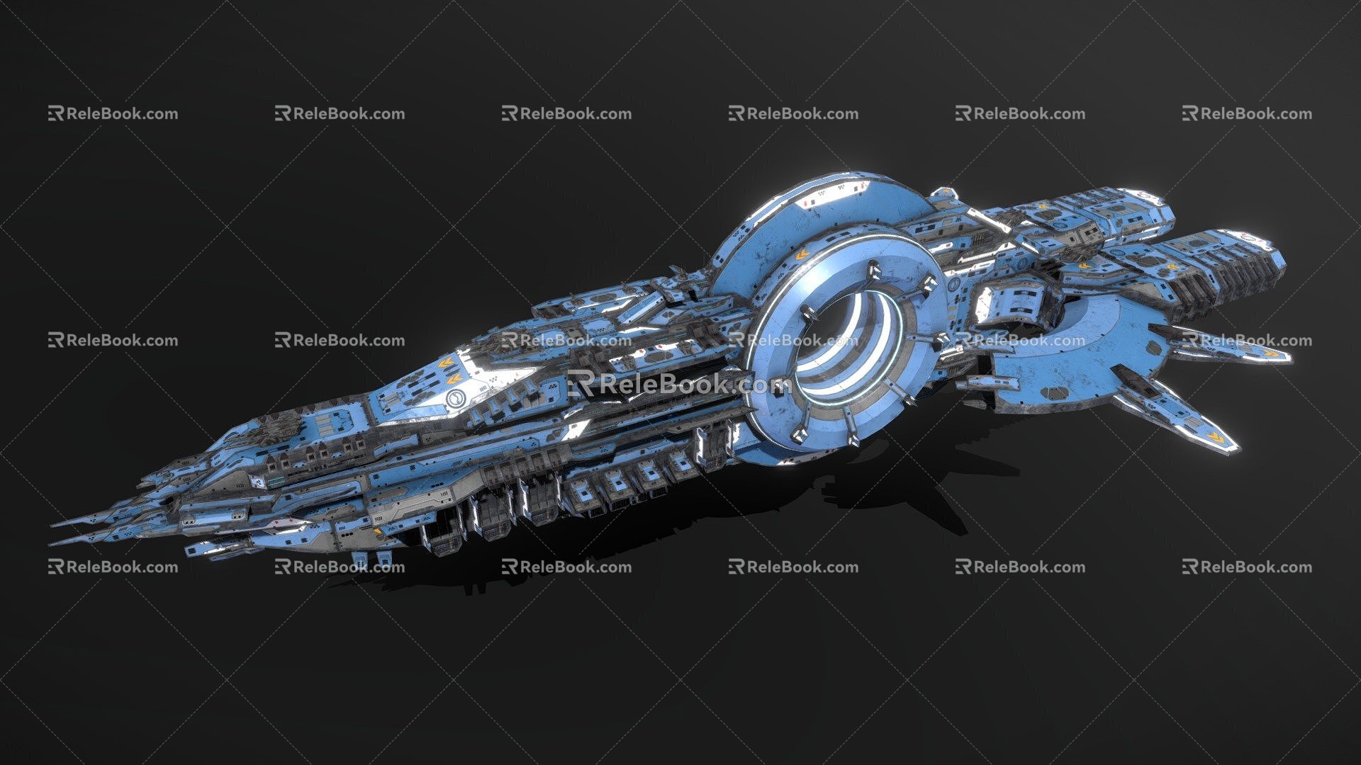 Sci-fi dreadnought ship 3d model