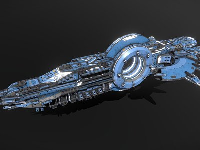 Sci-fi dreadnought ship 3d model