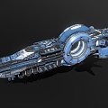 Sci-fi dreadnought ship 3d model