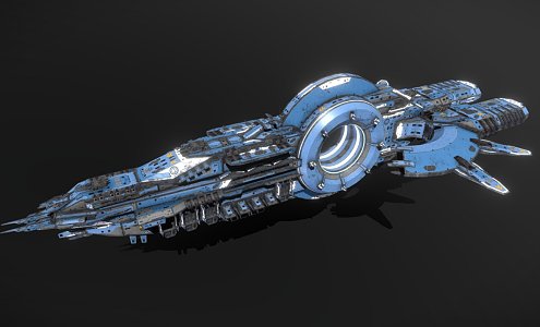 Sci-fi dreadnought ship 3d model