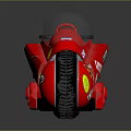 Red Motorcycle Featuring Shiny Surface Transparent Windshield Brown Seat and Wheel Stickers