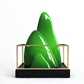 Elegant Black Gold Decorative Ornament Set With Bird Figurines And Green Stone Bases