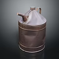 Vintage Brown Metal Daily Electrical Appliance With Spout Handle And Stitch Design