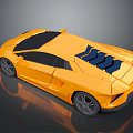 Modern Yellow Sports Car With Sleek Design Black Roof And Blue Rear Accents