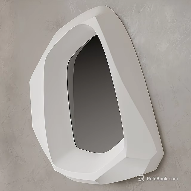 Elegant Geometric White Mirror Design With Gray Wall Modern Mounted Look 3d model 