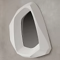 Elegant Geometric White Mirror Design With Gray Wall Modern Mounted Look