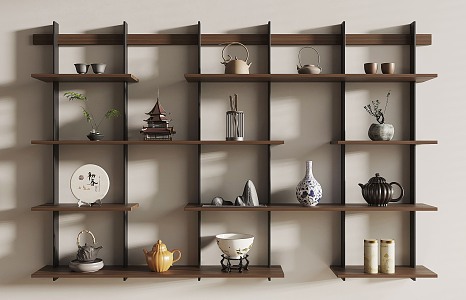 New Chinese Style Storage Rack 3d model