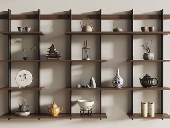 New Chinese Style Storage Rack 3d model