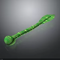 Green Bio Inspired Snake Themed Decorative Figurine With Elongated Body And Glossy Patterns