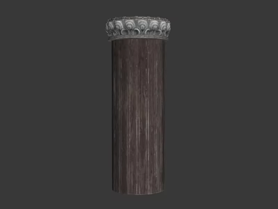 Wooden Column With Ornate Carved Top In Classic Architectural Design 3d model