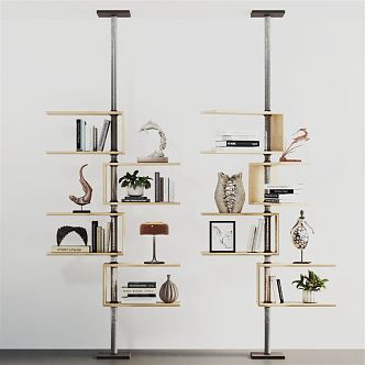 Modern bookshelf rotating hanging cabinet 3d model