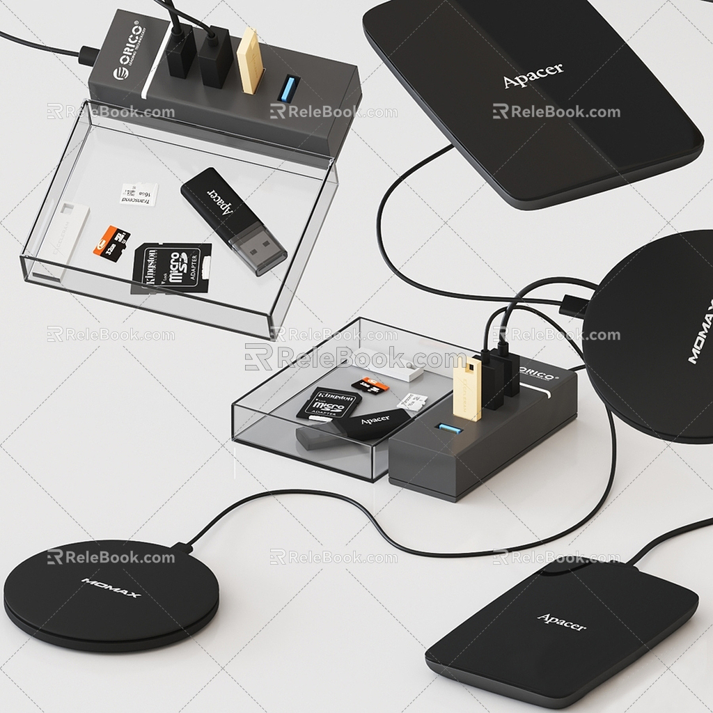 Modern socket strip charger 3d model