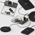 Modern MOKAWA Switch Panel with Transparent Case and Charger Accessories for Home Office Electrical Setup