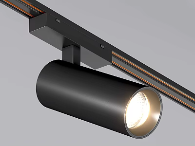 Modern Black Track Mounted Downlight Spotlight with Sleek Design and Bright Light 3d model
