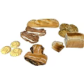 Assorted Fresh Baked Bread Collection Including Baguette Sliced Loaves Croissants and Pastries