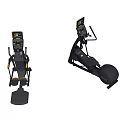 Modern Black Fitness Equipment With Digital Display And Control Panel Shown In Various Angles