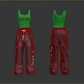 Gray Tank Top And Cargo Pants With Utility Belt And Tool Pouch Design