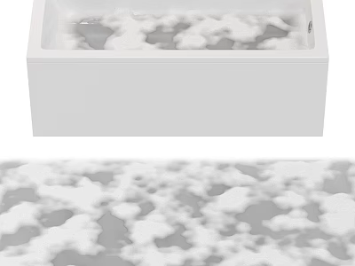 Modern White Bathtub Filled With Soft Foam For Relaxing Bath Experience 3d model