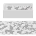 Modern White Bathtub Filled With Soft Foam For Relaxing Bath Experience