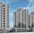 Modern High Rise Residential Buildings With Contemporary Architecture And Blue Sky