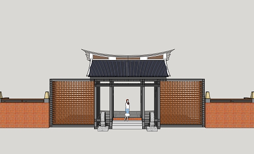 Chinese Gate Minnan Gate 3d model