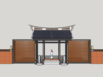 Chinese Gate Minnan Gate 3d model