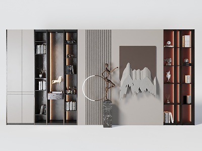 Modern Bookcase Bookshelf 3d model