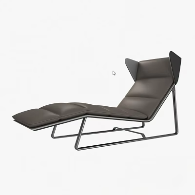 Modern Black Leather Lounge Chair With Metal Frame And Ergonomic Design 3d model