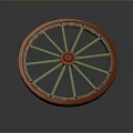 Car Wheel Automotive Part With Orange Rim Beige Spokes And Central Hub