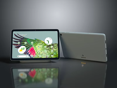 Modern Electronic Tablet With Colorful Screen Display And White Casing Design 3d model