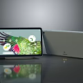 Modern Electronic Tablet With Colorful Screen Display And White Casing Design