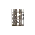 Modern Decorative Cabinet With Books Decorative Vases And Sculptures On Shelves