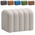 Modern Upholstered Sofa Bench With Curved Design And Multiple Color Options 3d model