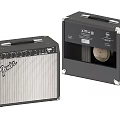 Sturdy Black Portable Fender Speakers With Open Design Showing Internal Components