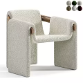 Modern Burgundy Velvet Accent Chair With Wooden Armrests And Sleek Design
